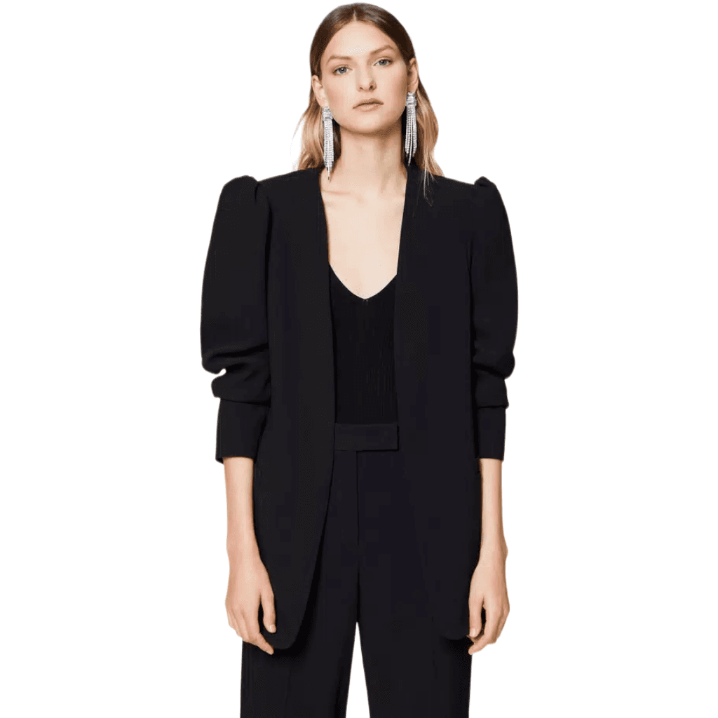Giacca blazer con maniche a sbuffo