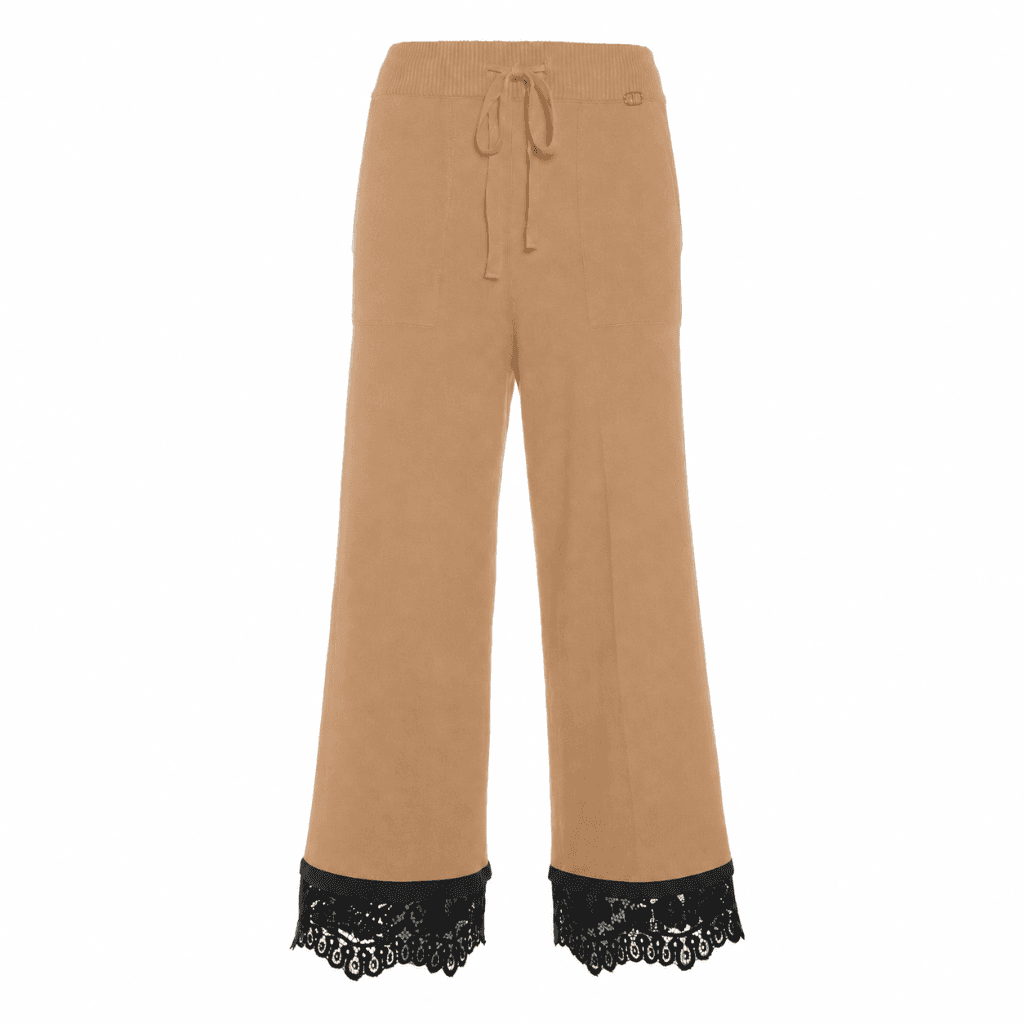 Twinset Pantalone in maglia con pizzo