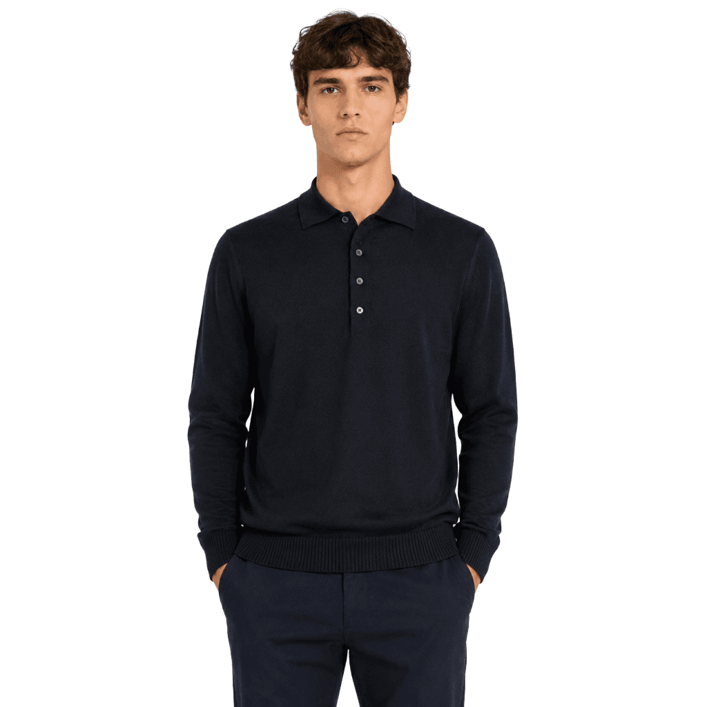 Polo slim a maniche lunghe