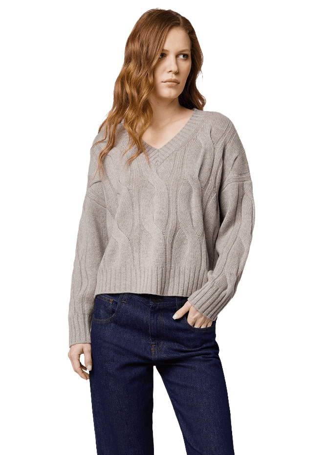 Scollo v m/l boxy weaving