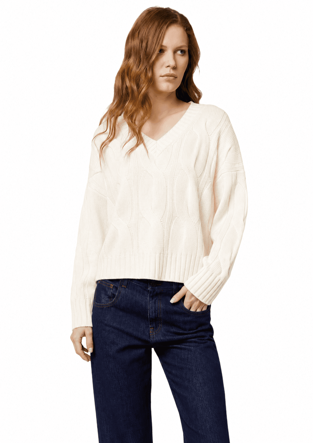 Scollo v m/l boxy weaving