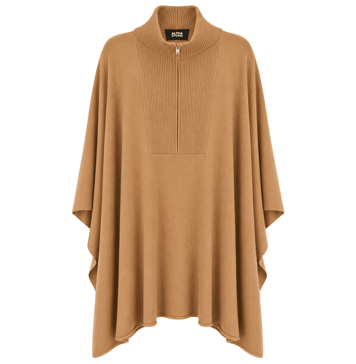 Alpha Studio Lupetto zip poncho total look
