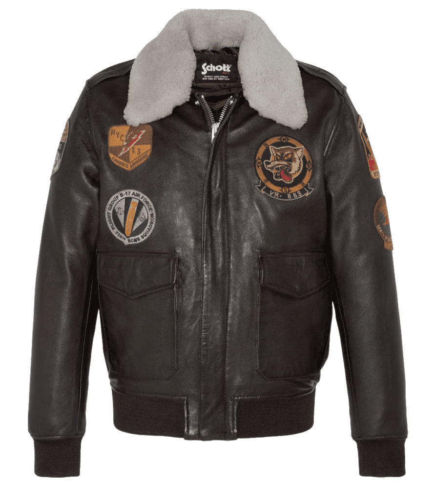 Schott NYC Giacca badge brown pilot