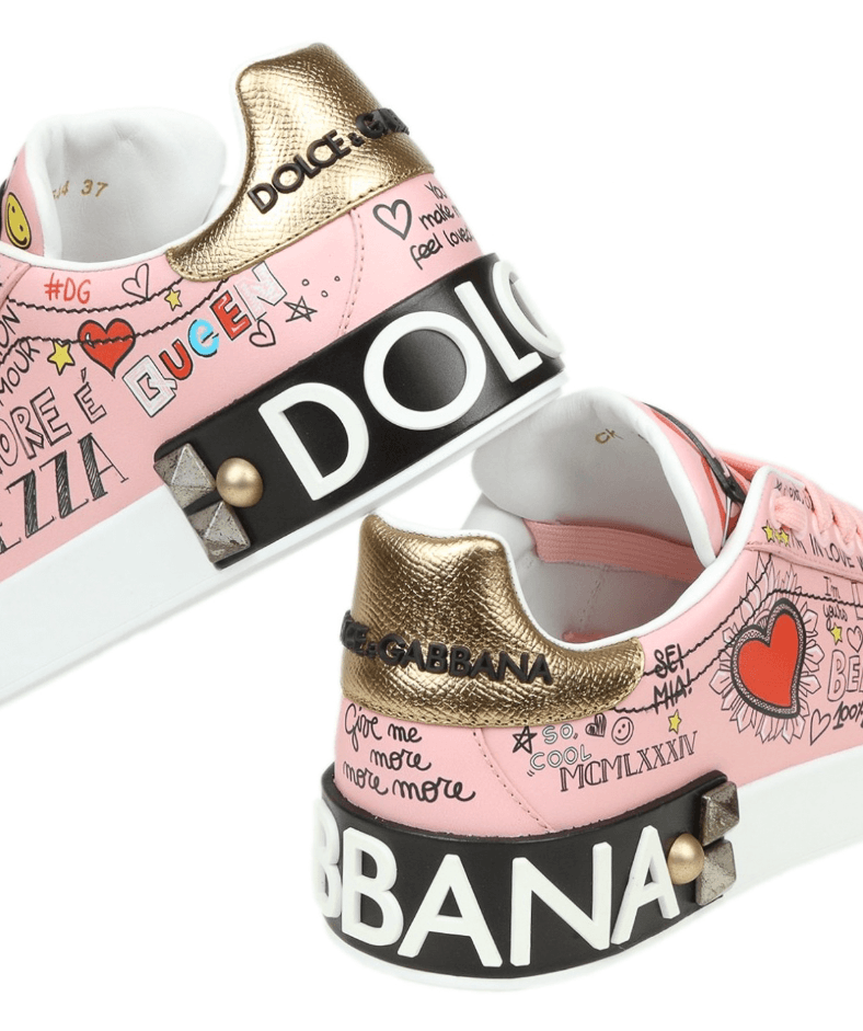 Sneaker bassa graffiti rosa