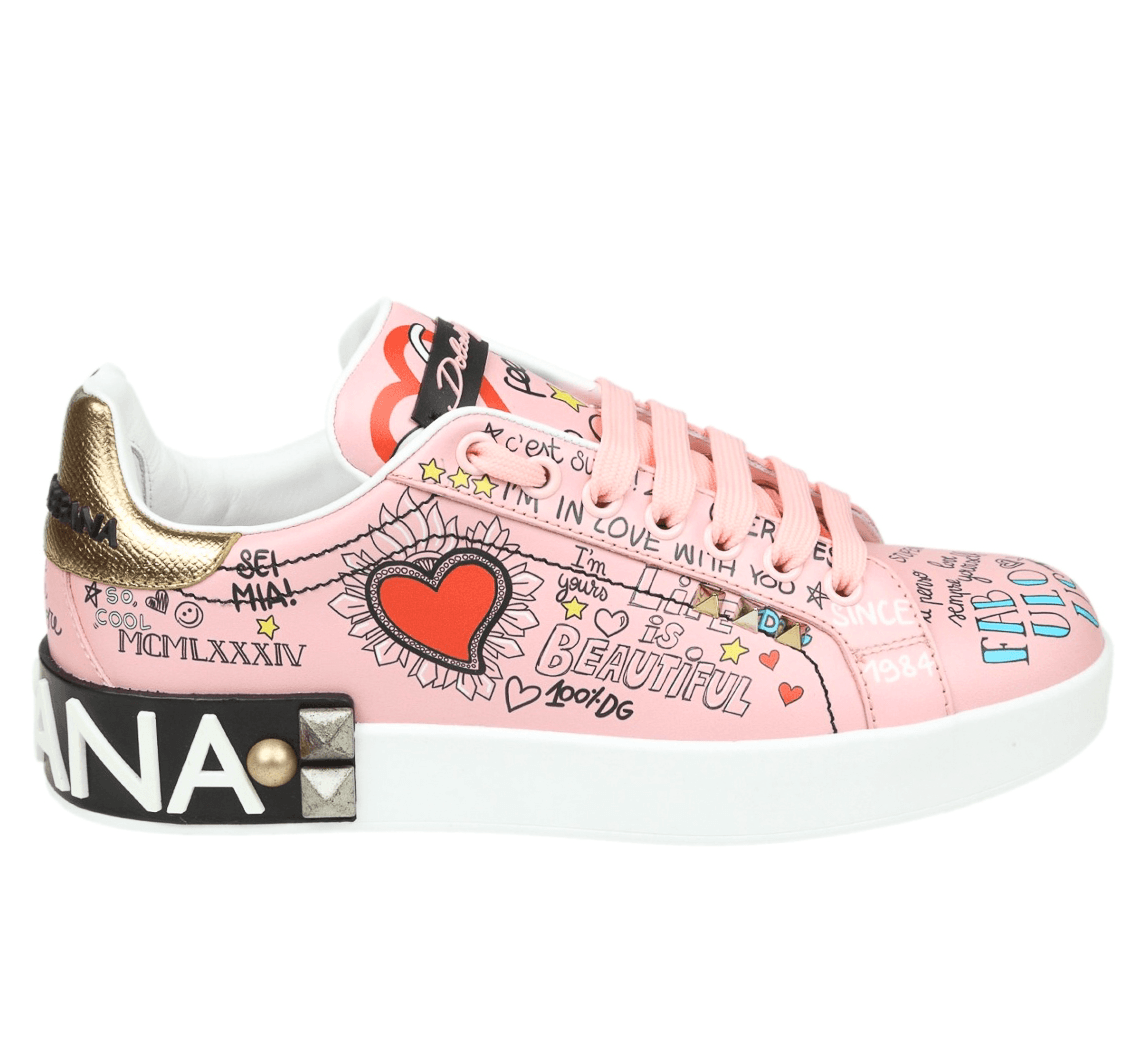 Dolce & Gabbana Sneaker bassa graffiti rosa