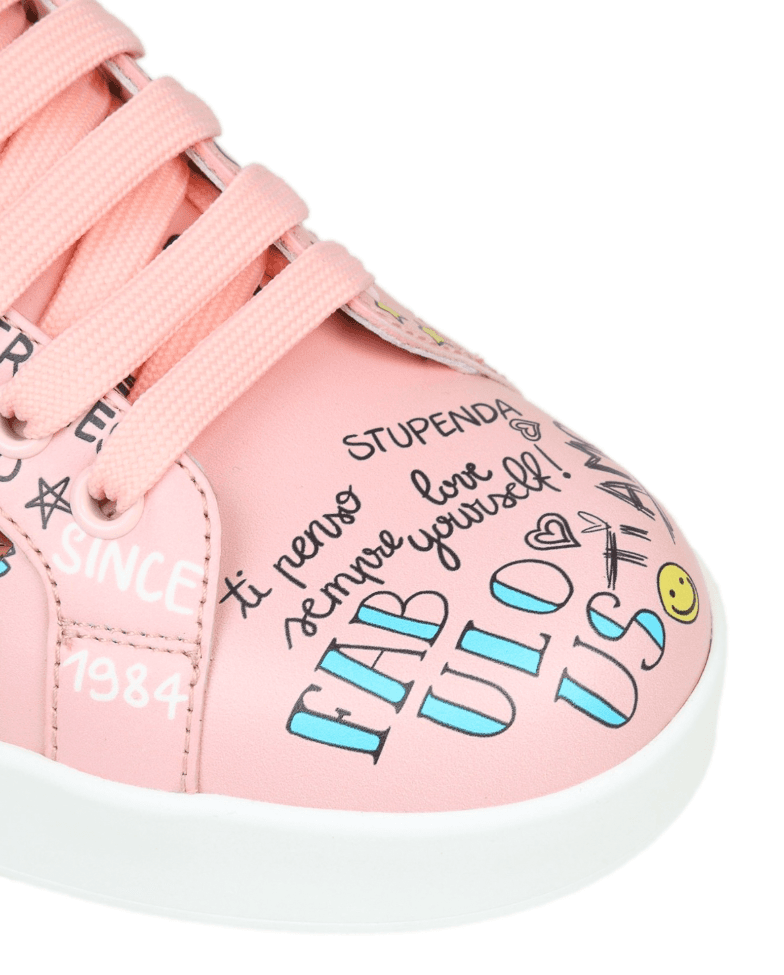 Sneaker bassa graffiti rosa