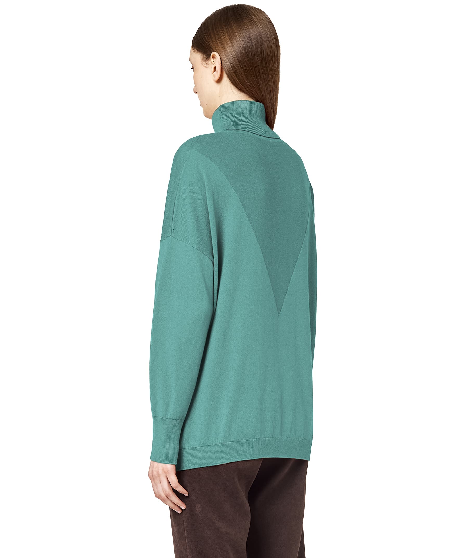 Dolcevita intarsio verde acqua