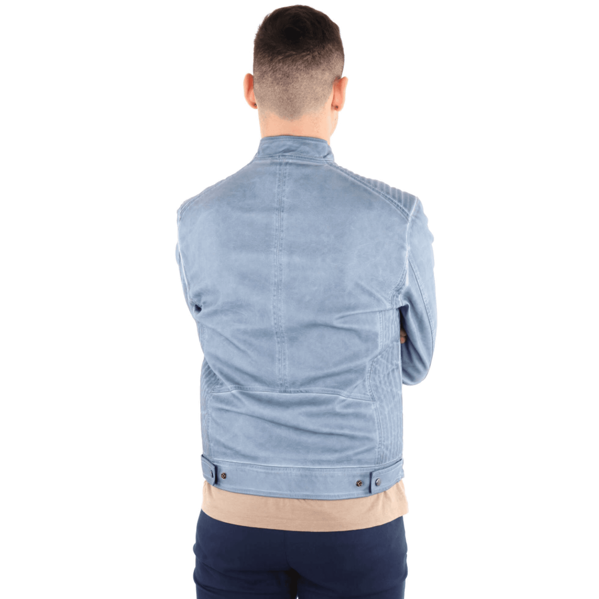Giacca ecopelle denim