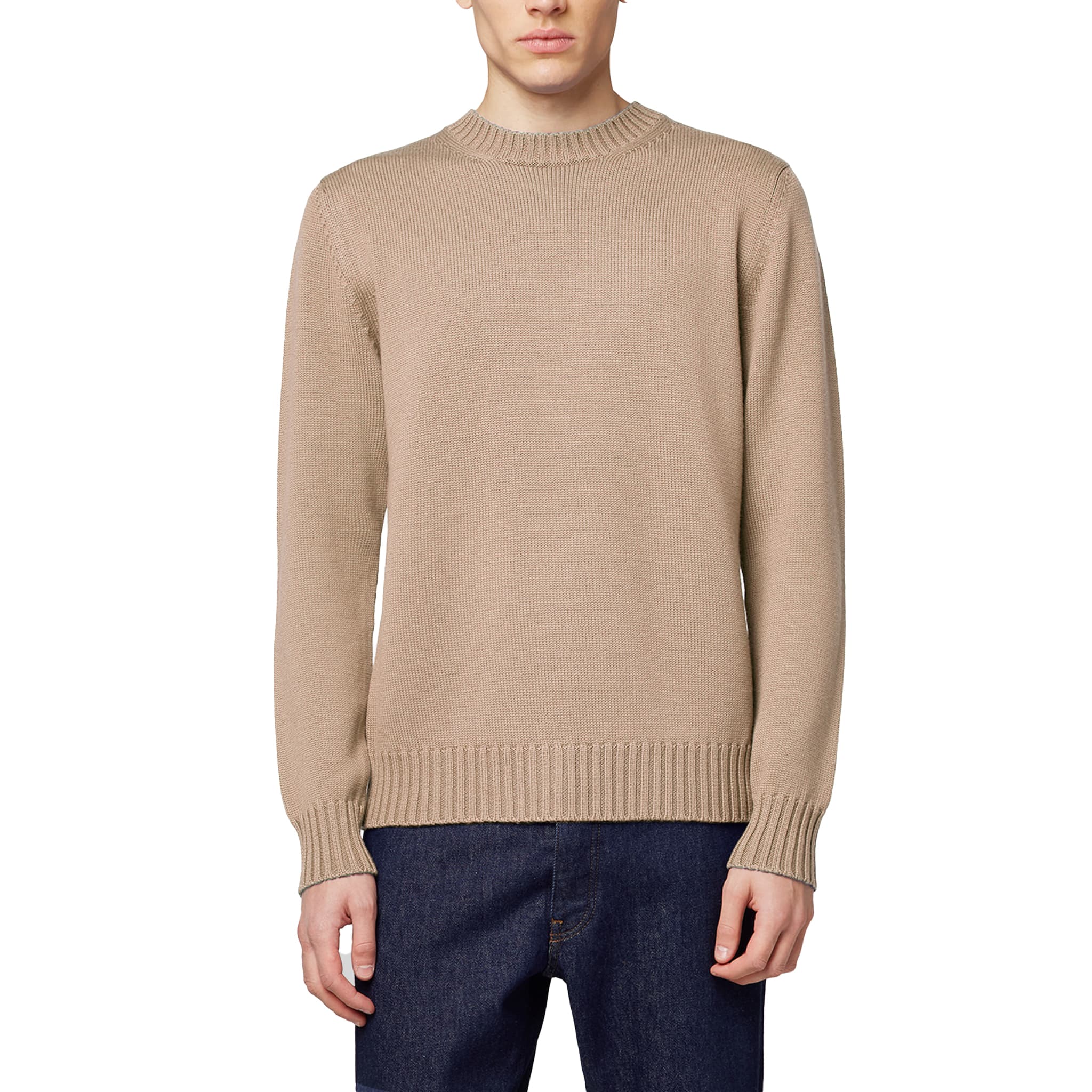 Maglia girocollo a maniche lunghe in cashmere