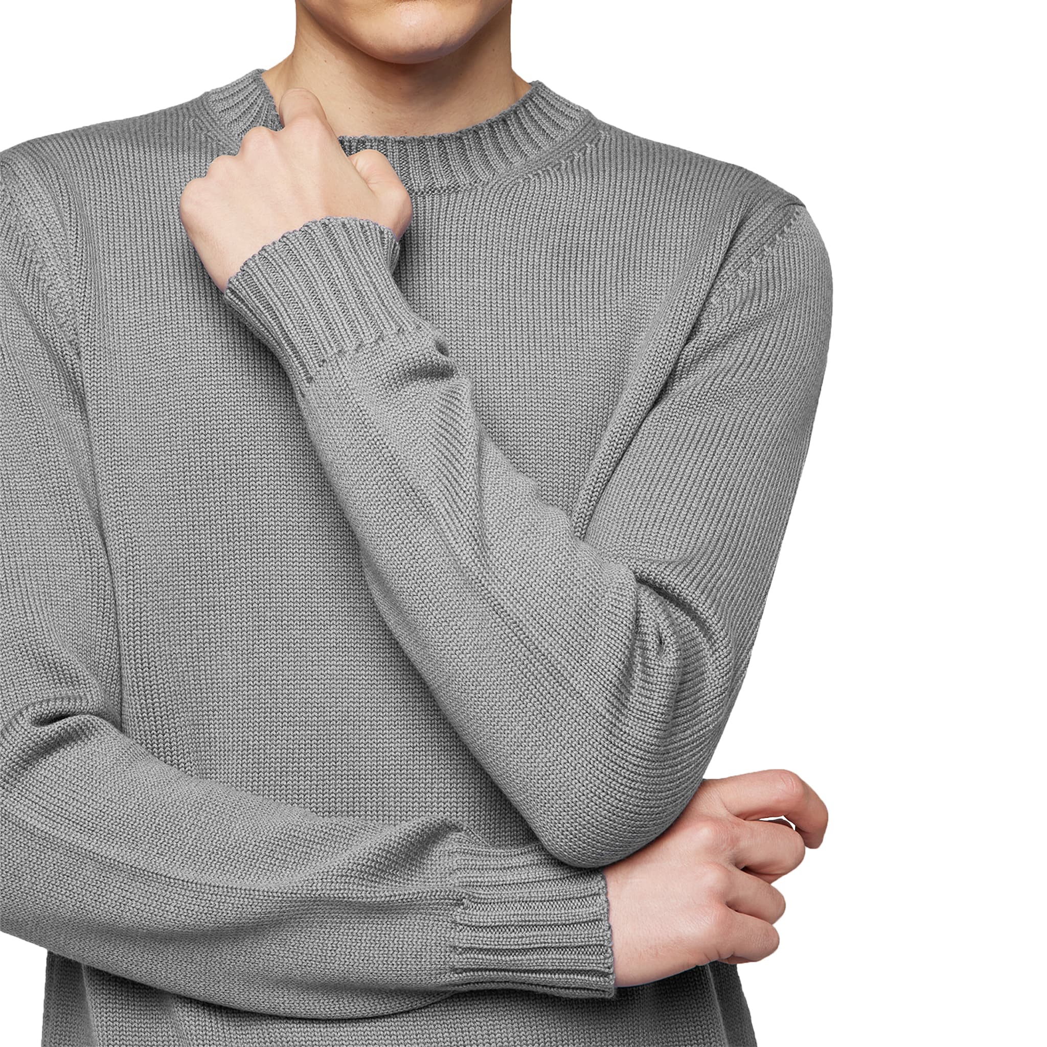 Maglia girocollo a maniche lunghe in cashmere
