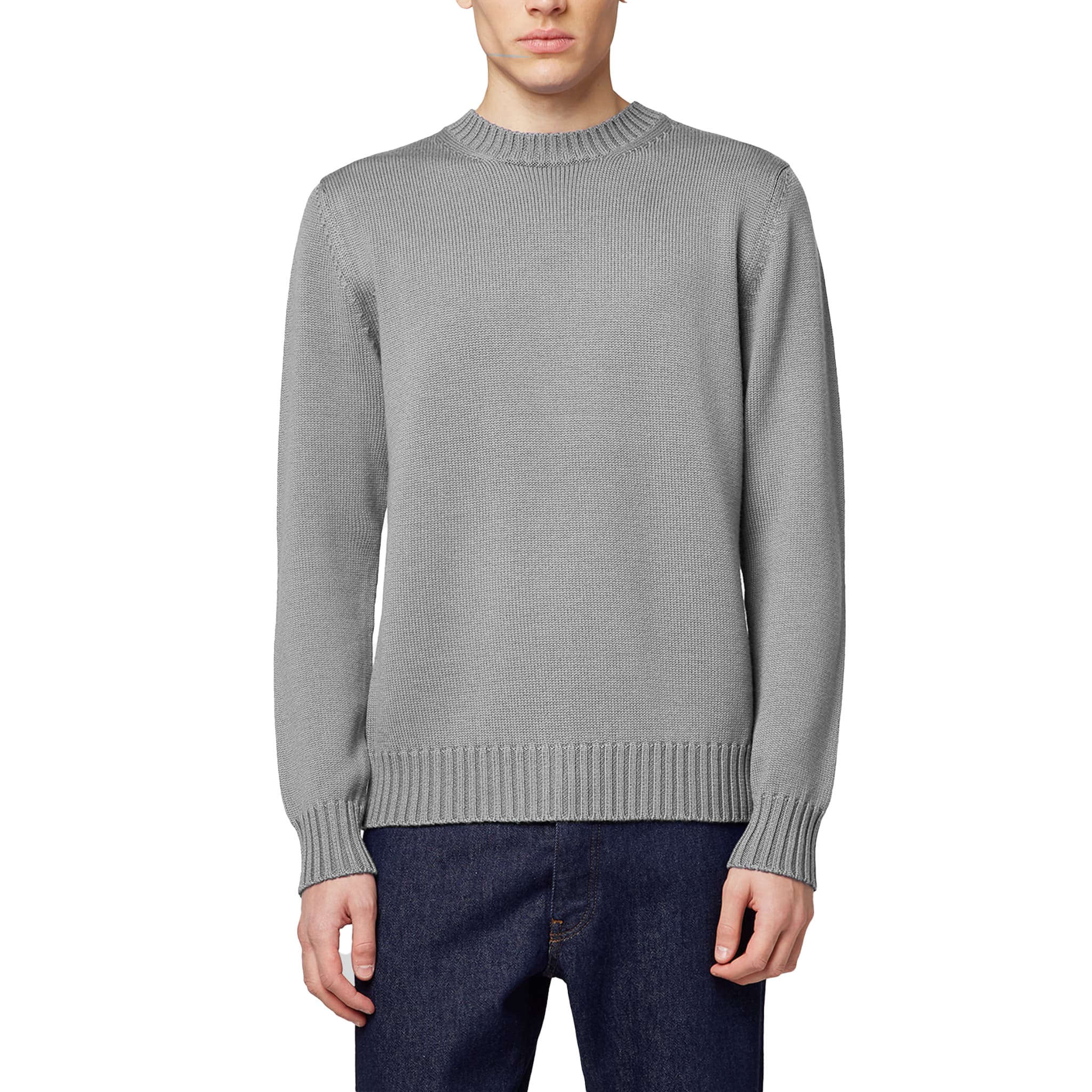 Maglia girocollo a maniche lunghe in cashmere