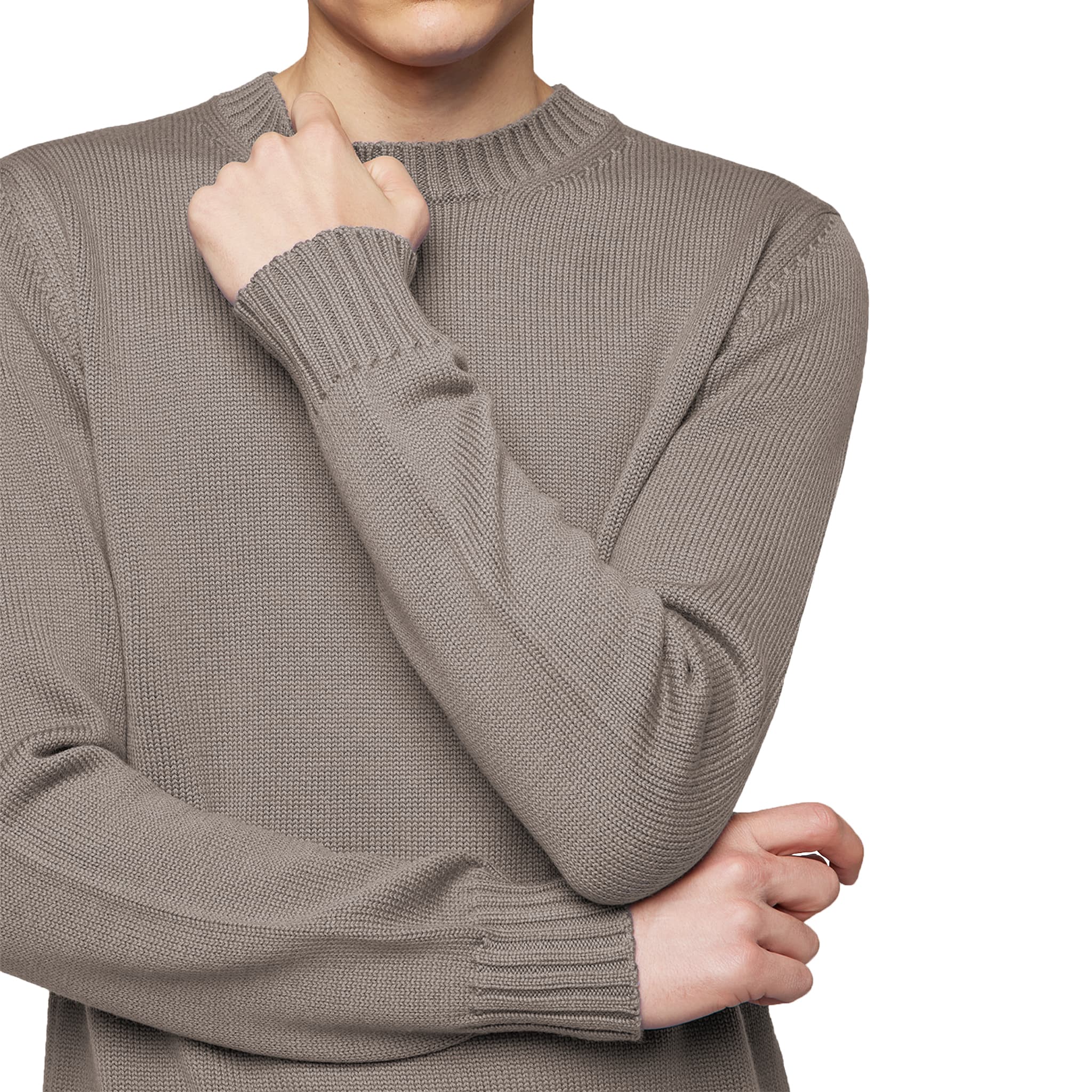 Maglia girocollo a maniche lunghe in cashmere