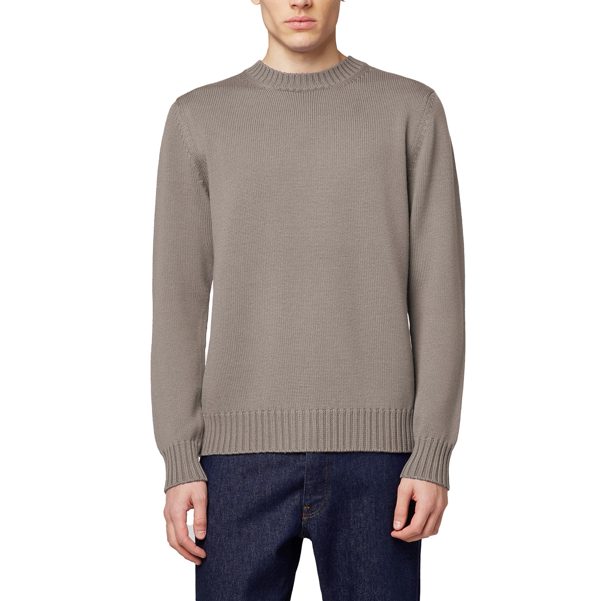 Maglia girocollo a maniche lunghe in cashmere