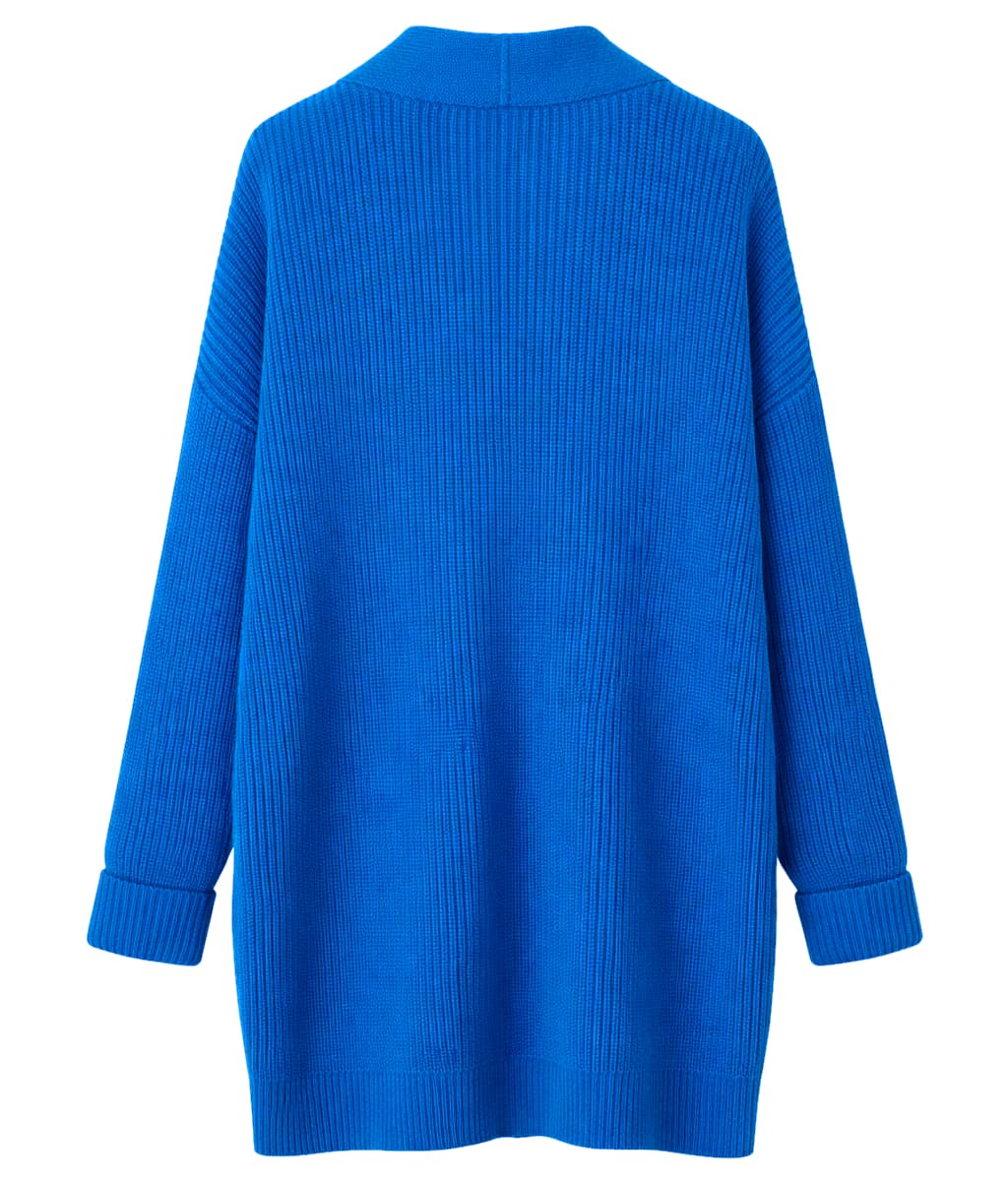 Cardigan lungo maglia blu