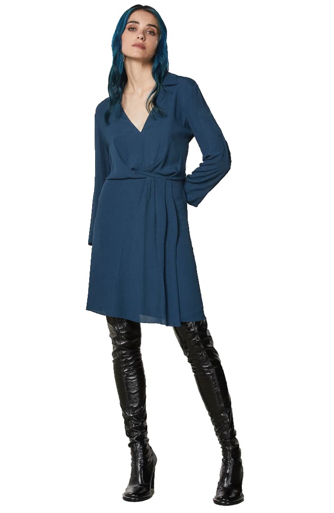 Abito midi petrol blu