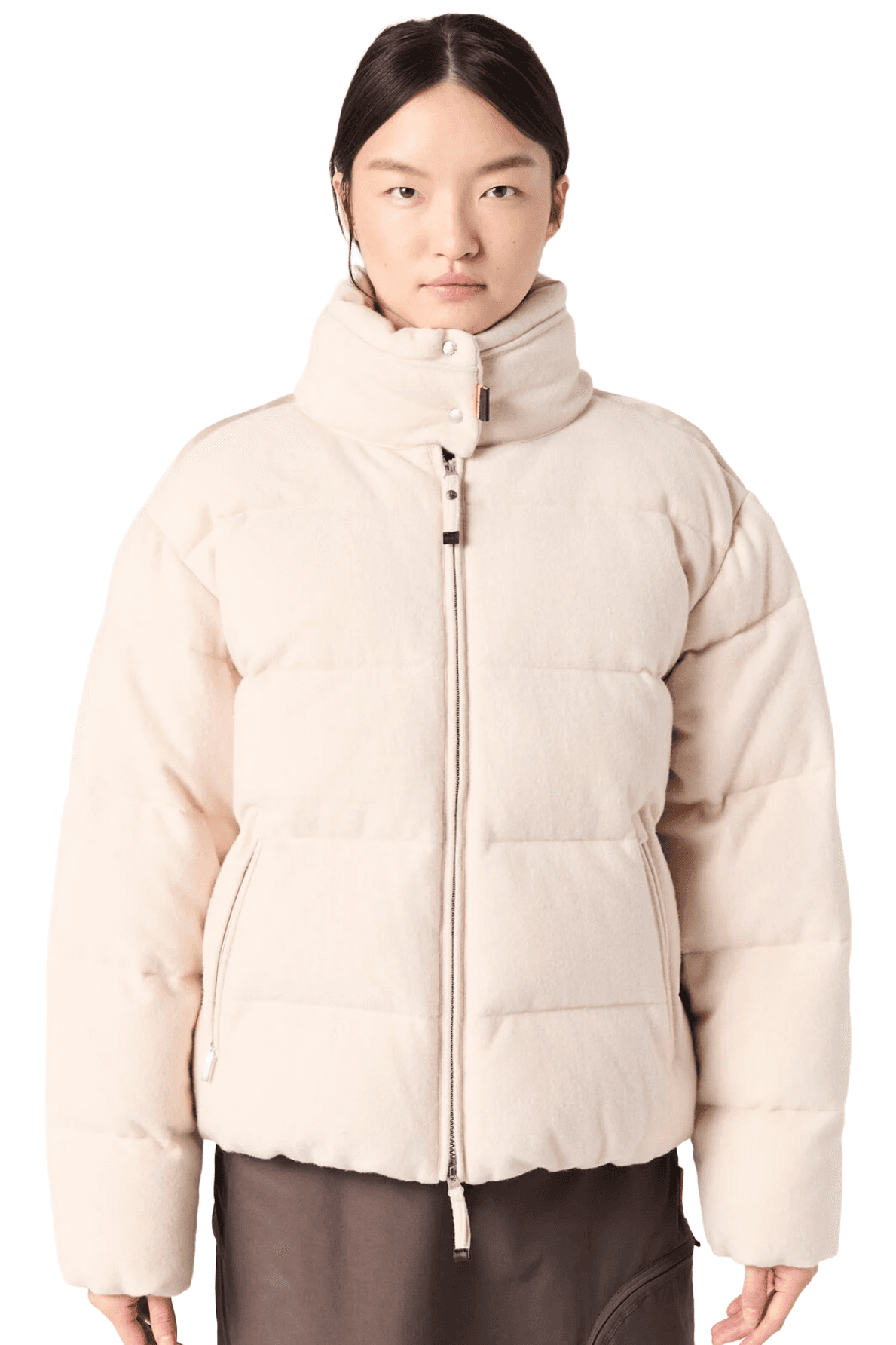 Piumino corto beige