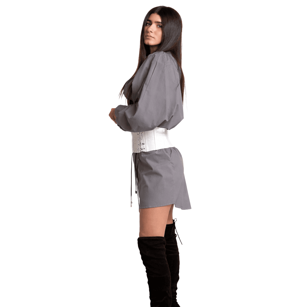 Top bianco con coulisse