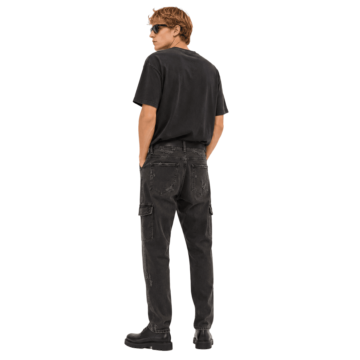 Pantalone in denim cargo