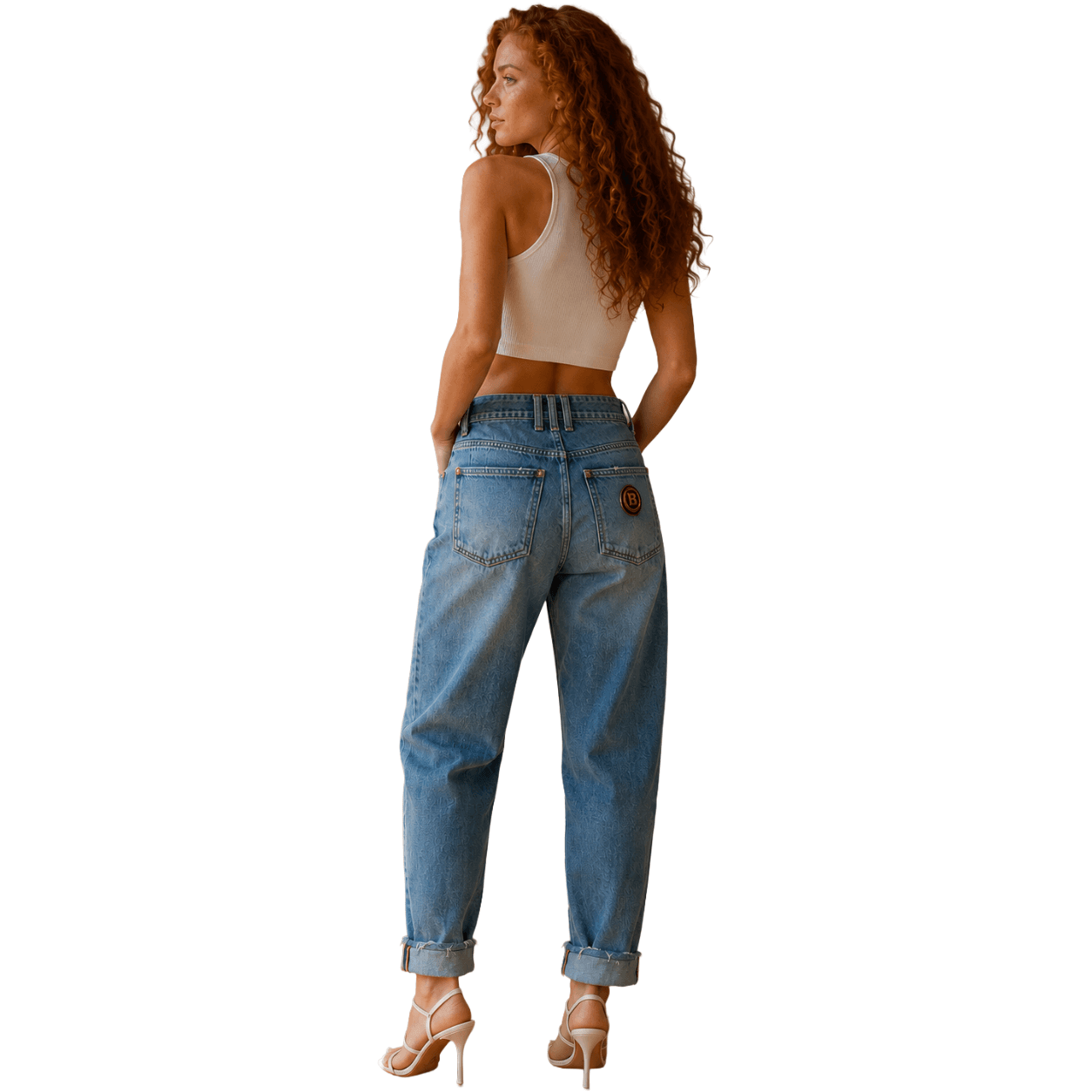 Jeans con risvolto