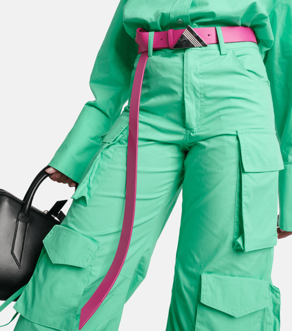 Cintura in pelle fuxia