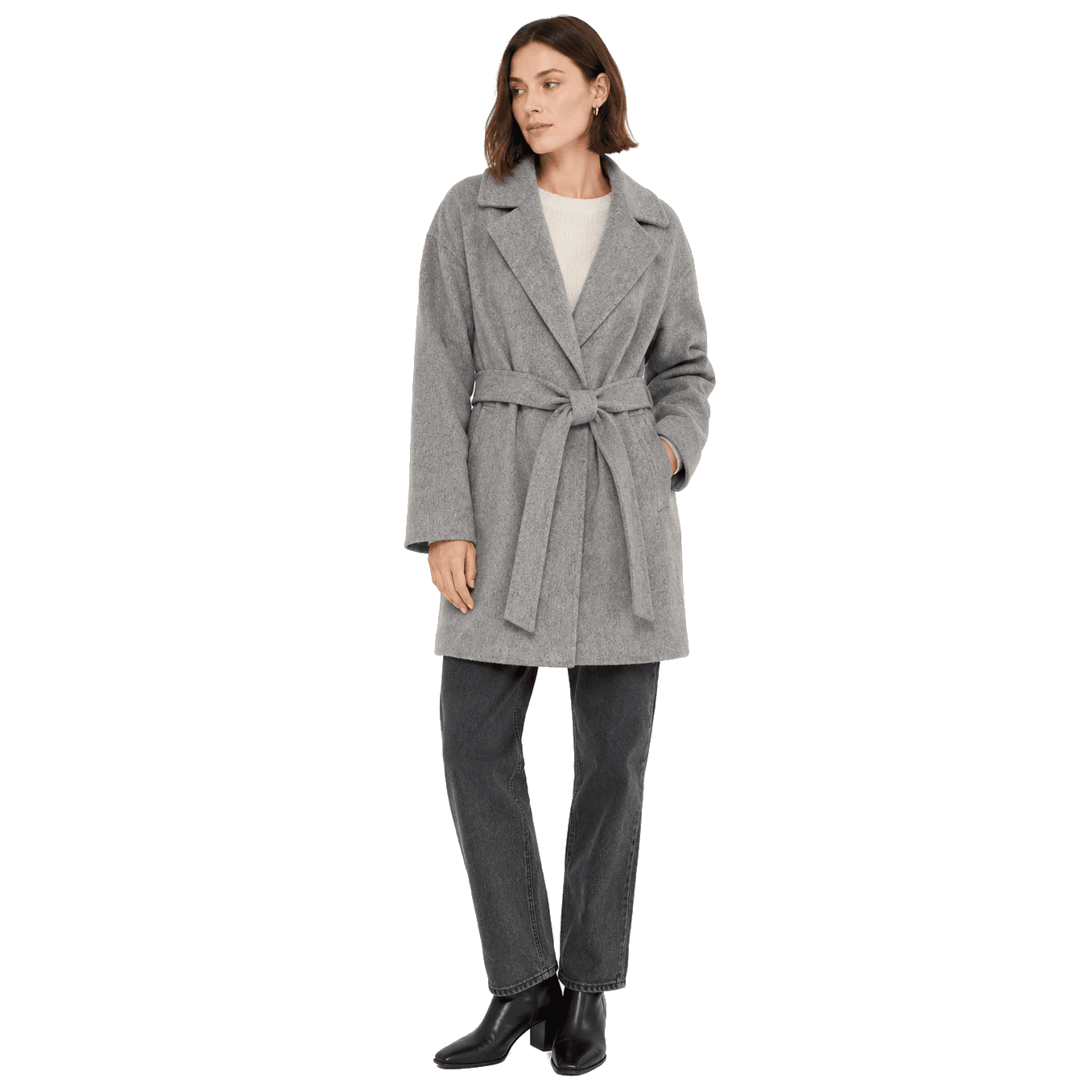 Cappotto lana con cintura