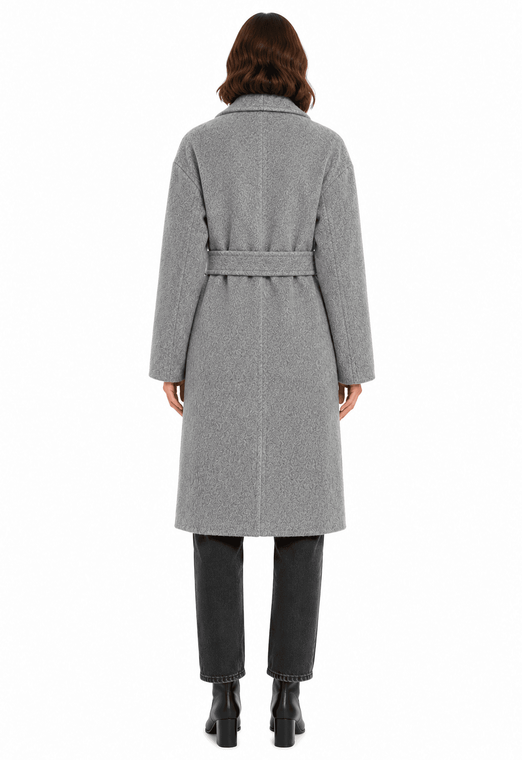 Cappotto lungo lana con cintura