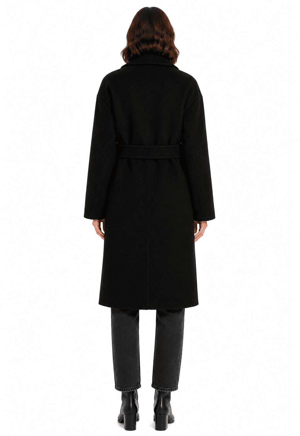Cappotto lungo lana con cintura