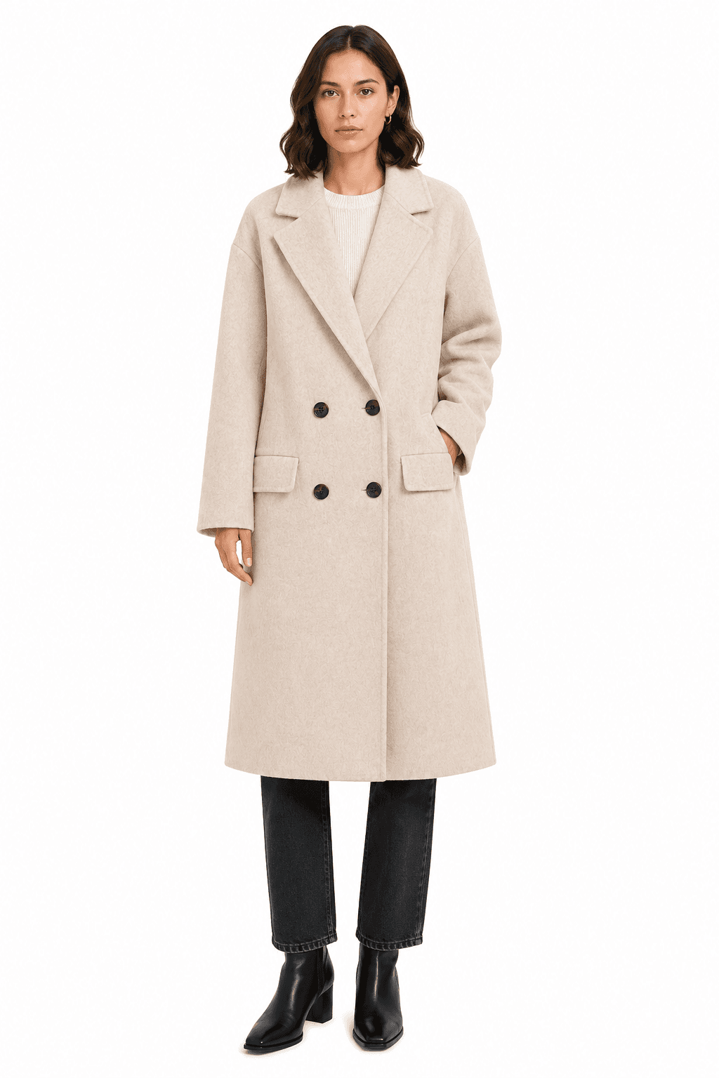 Cappotto lungo lana doppiopetto