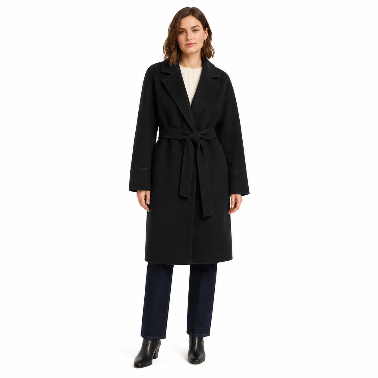Cappotto lana con cintura