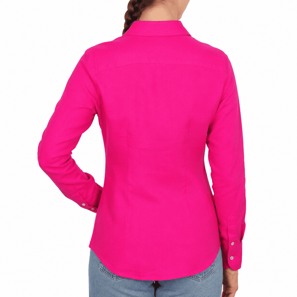 Camicia lino fuxia