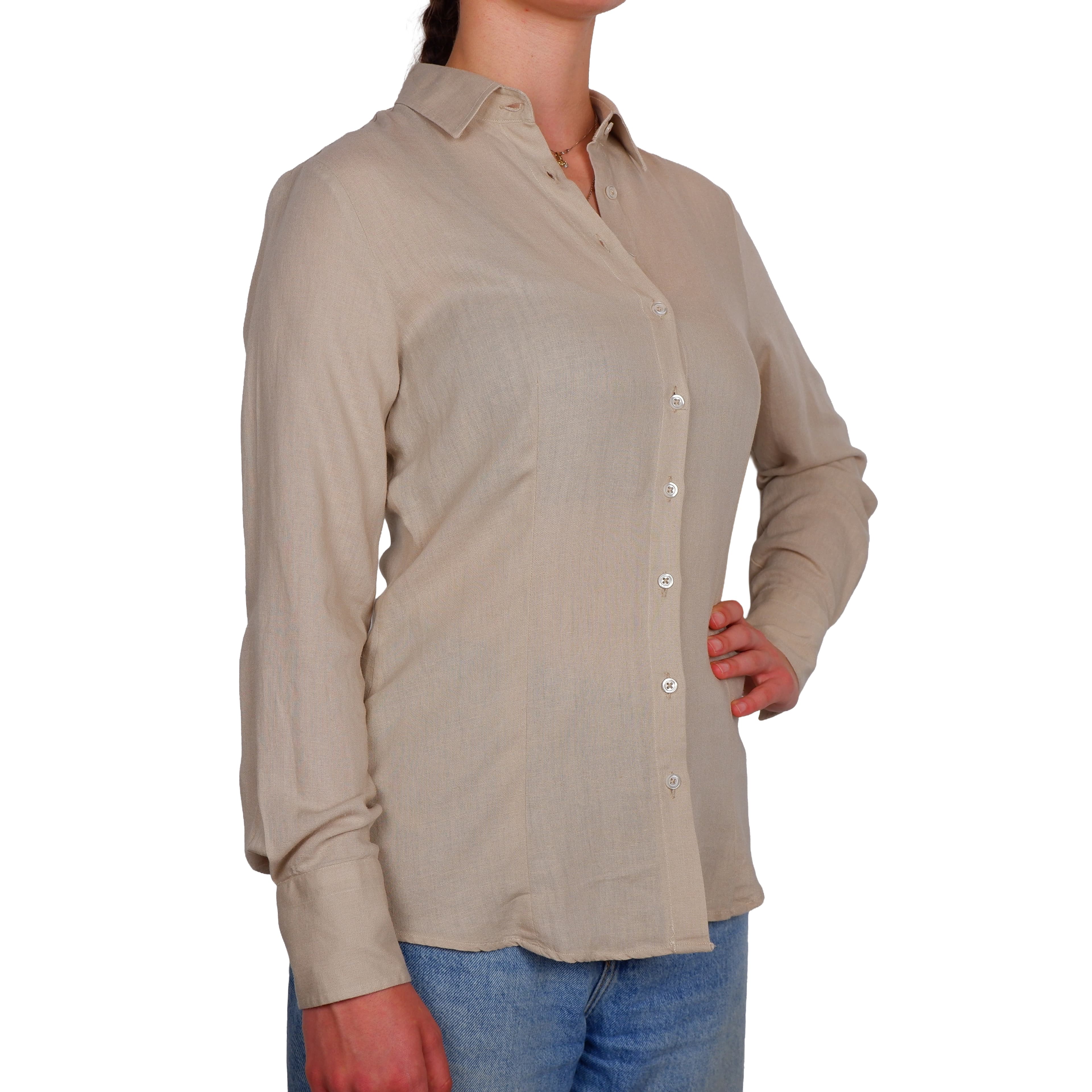 Camicia lino beige