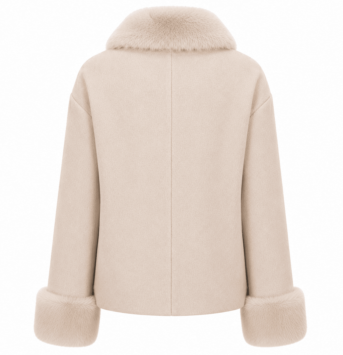 Cappotto corto pelliccia beige