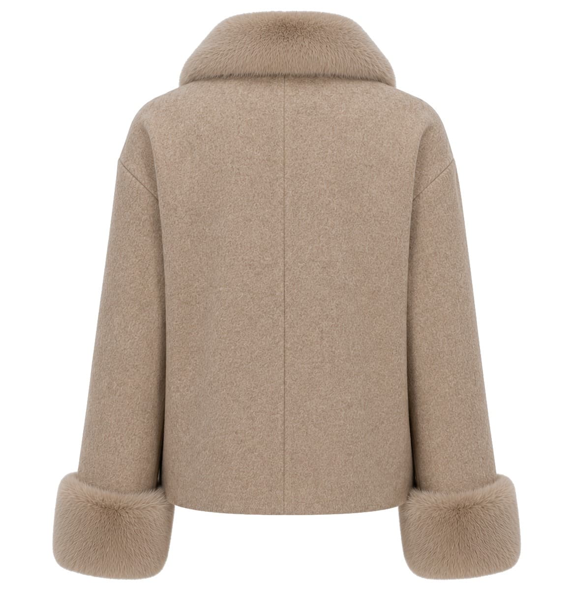 Cappotto corto pelliccia camel