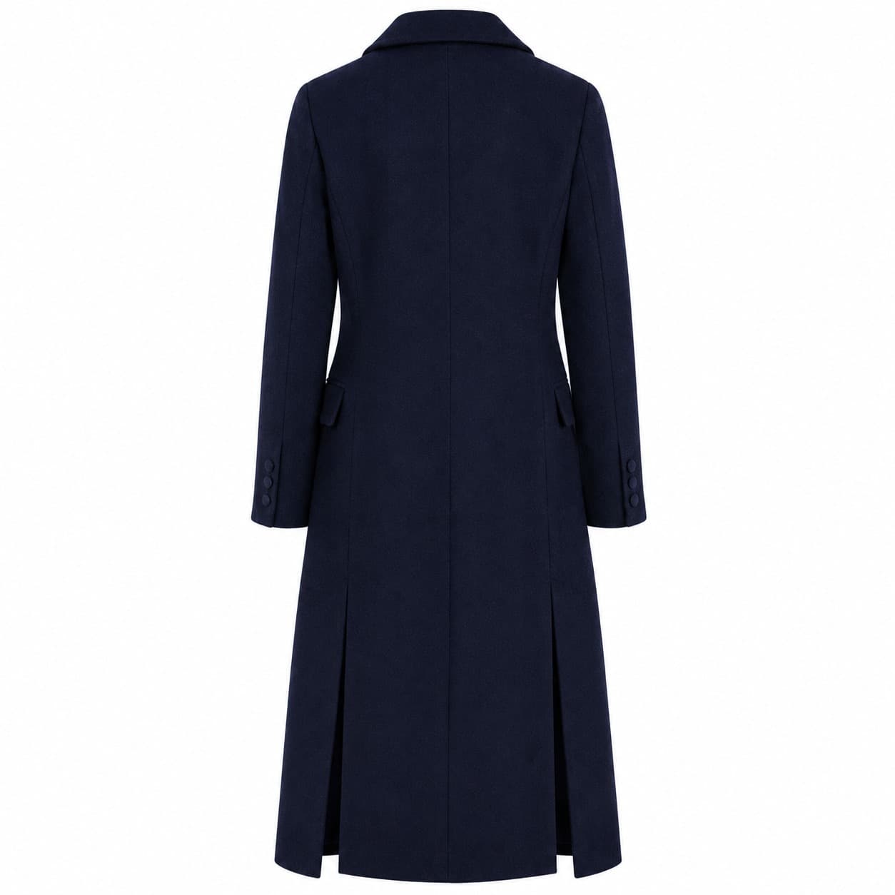 Cappotto lungo con rever raso