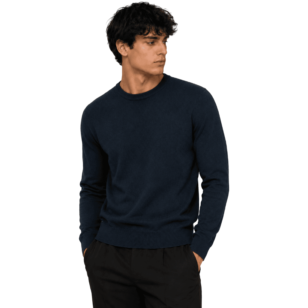 Maglia girocollo seta e cashmere