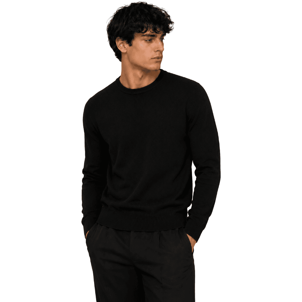 Maglia girocollo seta e cashmere