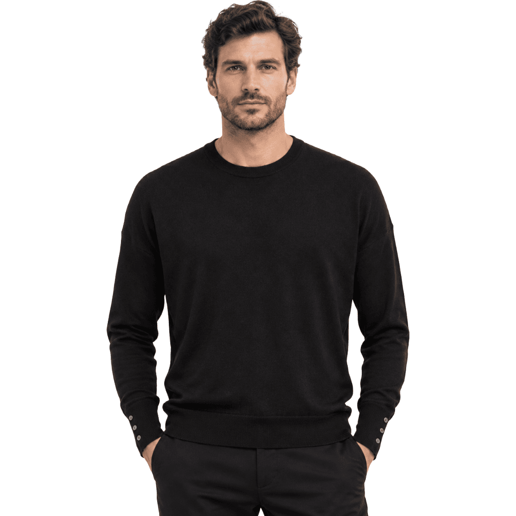 Maglia girocollo con bottoni
