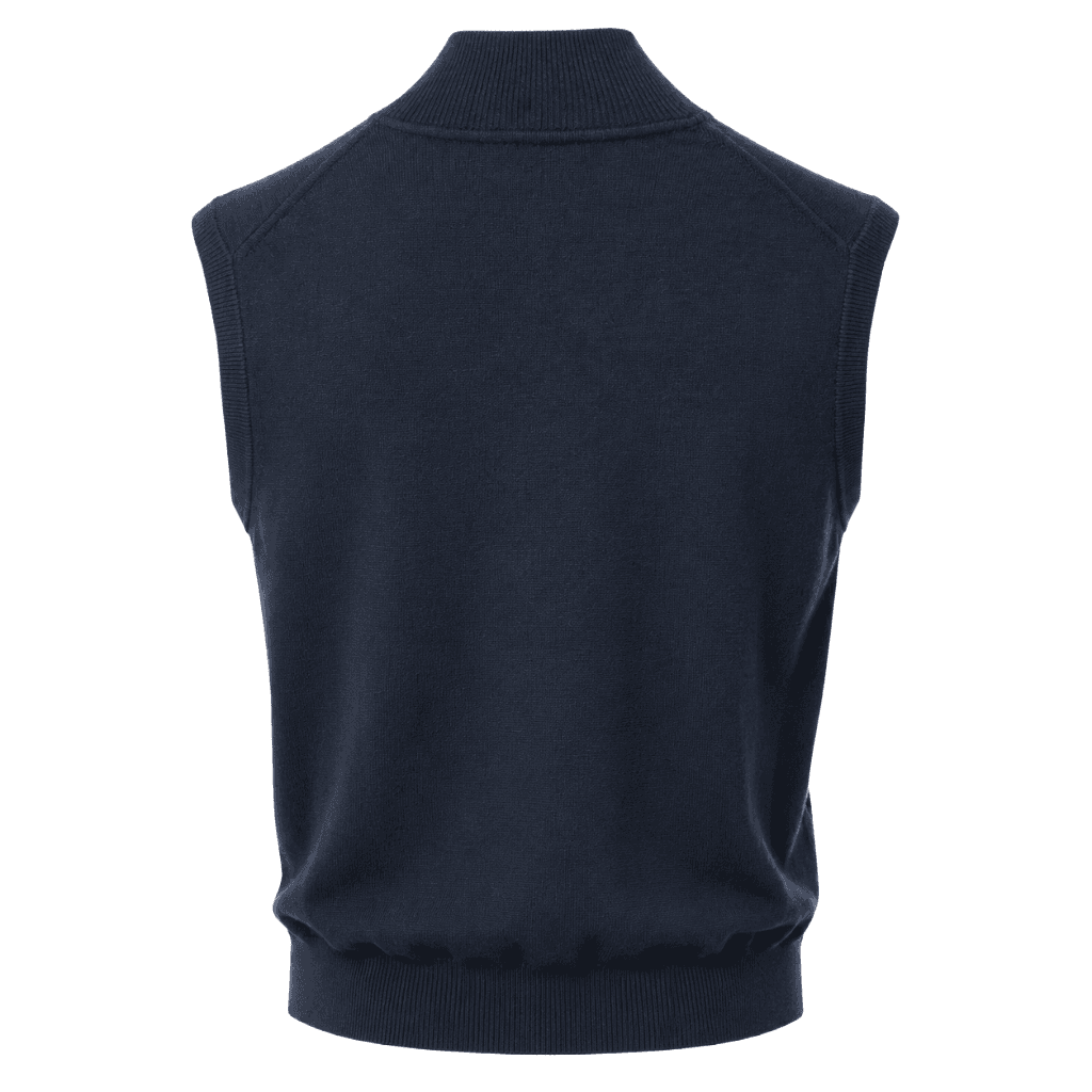 Gilet zip merinos blu